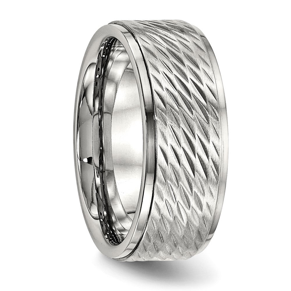 Stainless Steel Polished Brushed Center D/C 9mm Ridged Edge Band