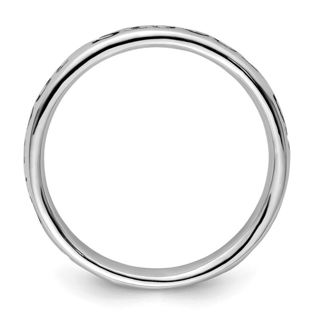 Sterling Silver Stackable Expressions Polished Enameled Sister Ring Size -6