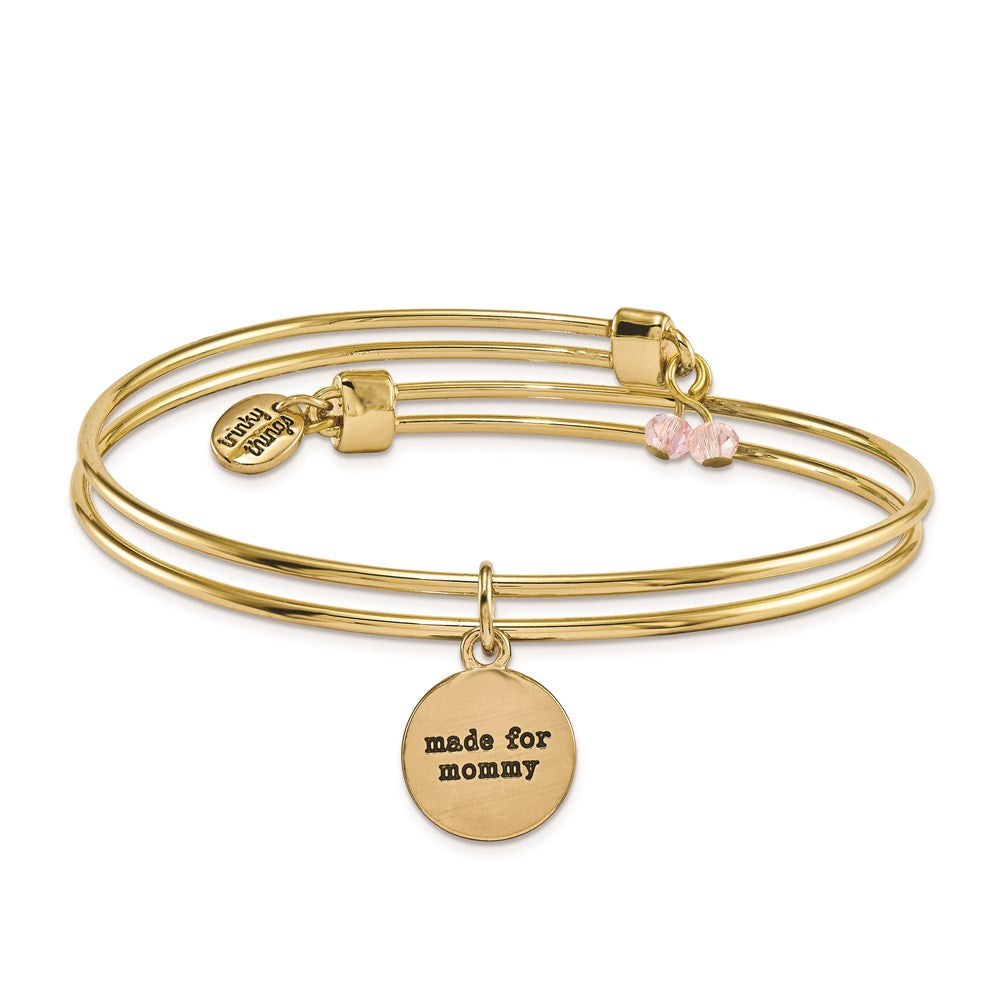 Gold-tone Trinky Things It's a Girl Pink Bracelet/Card