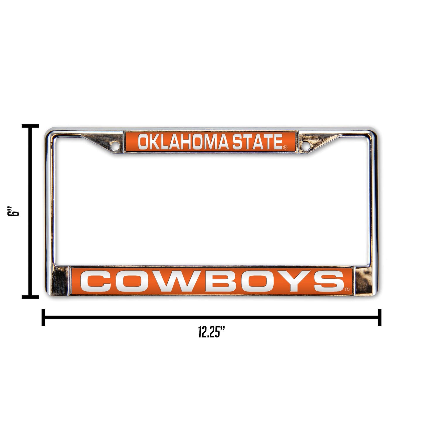 Oklahoma-St-OSU-Cowboy's Chrome Metal Laser Cut License Plate Frame