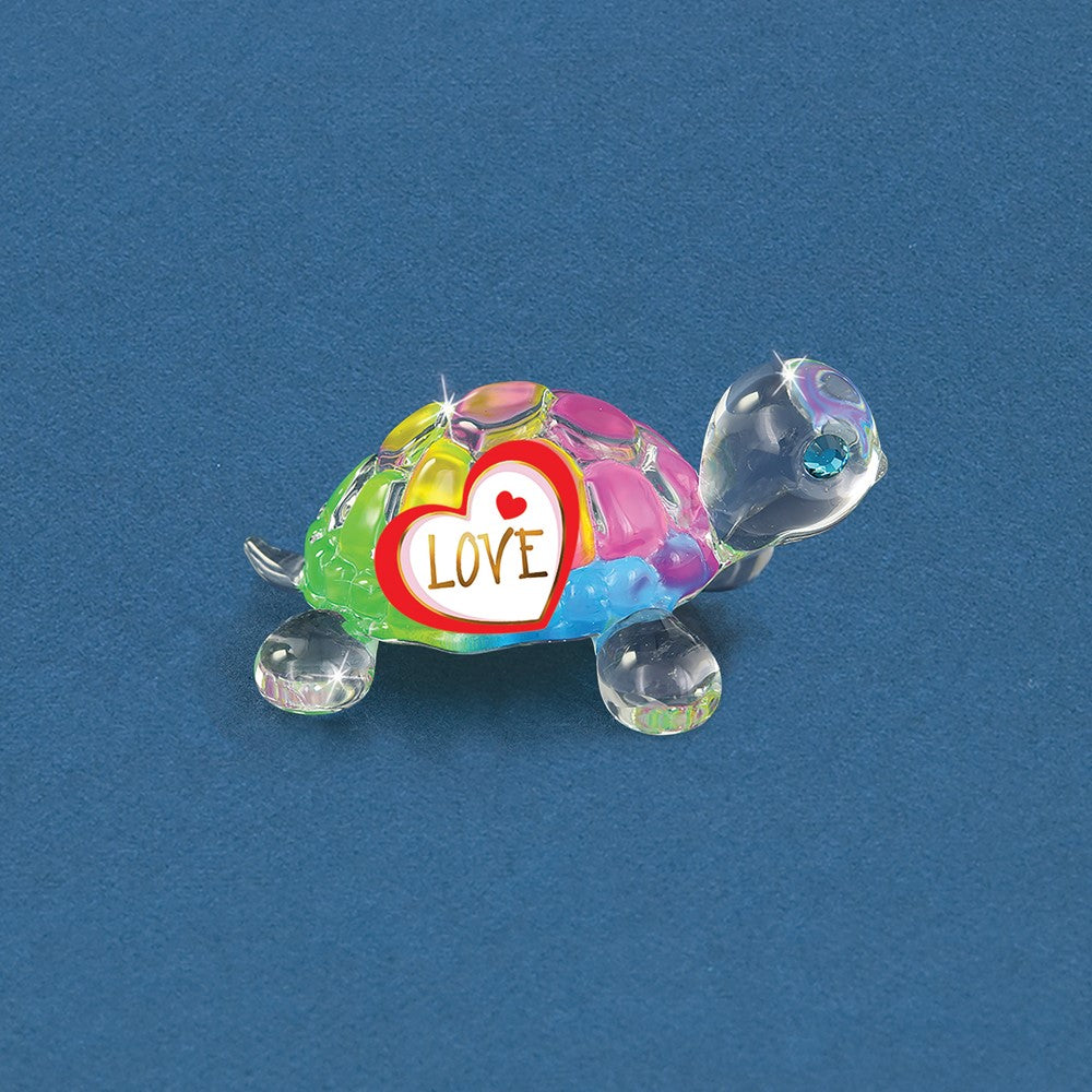 Glass Baron Rainbow Turtle "Love"