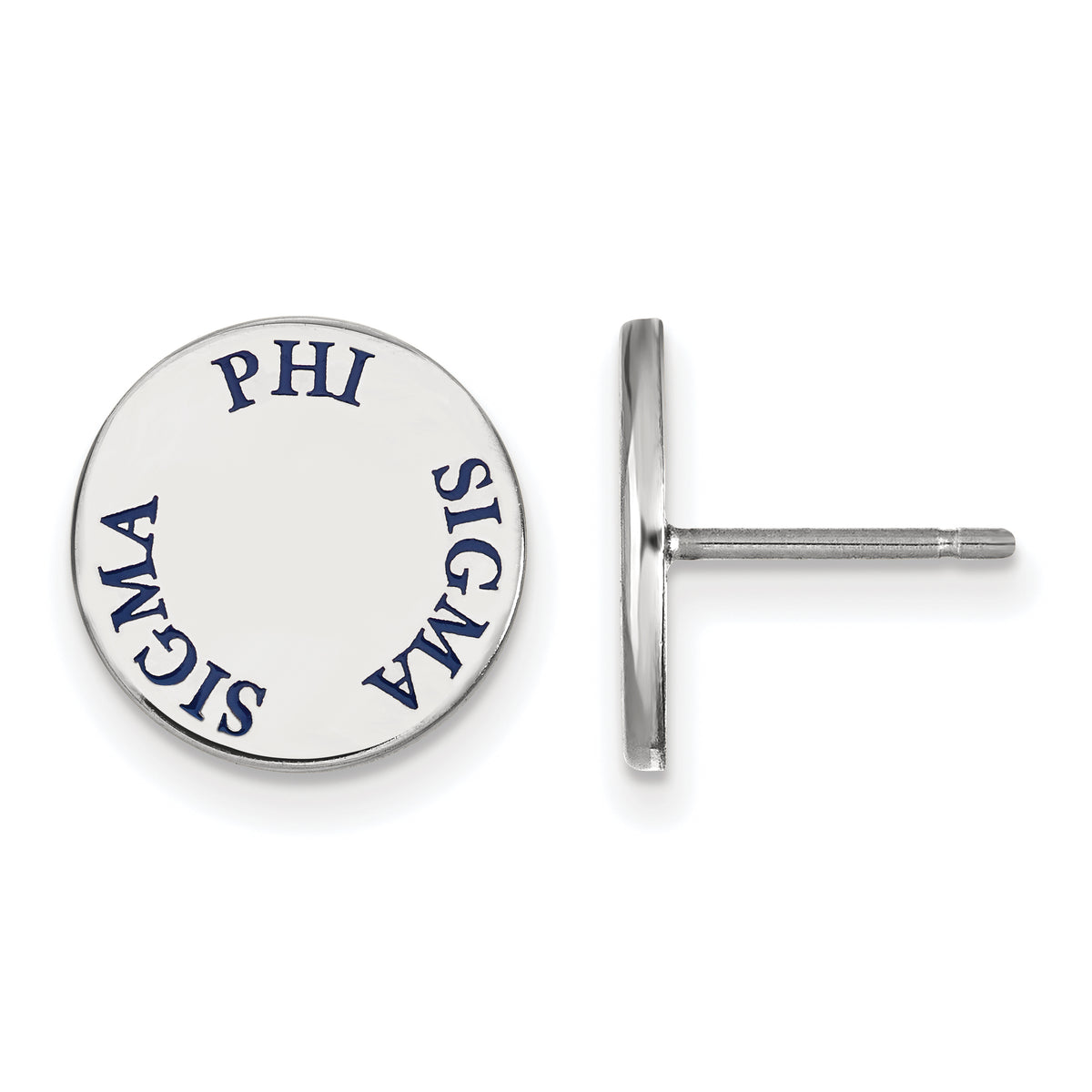 Sterling Silver Official Licensed Greek Sororities Phi Sigma Sigma (???) Enameled Post Earrings