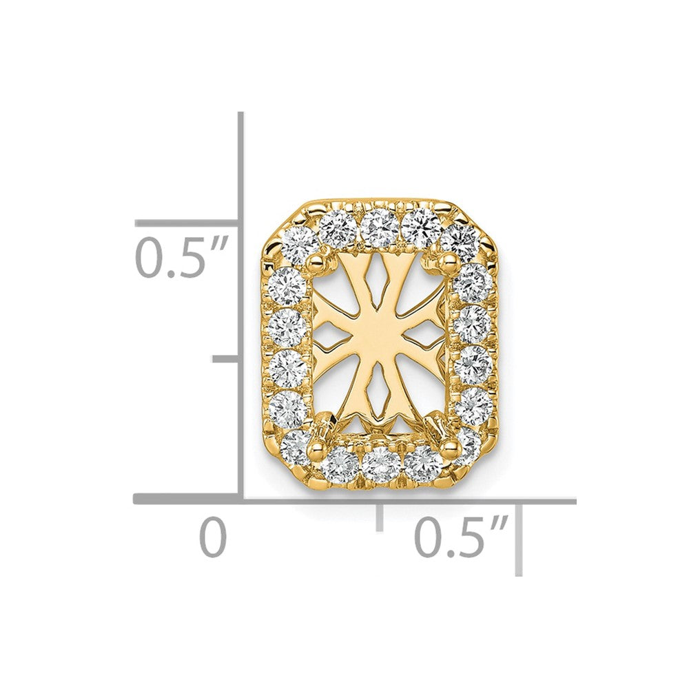 14k 1/2 carat Lab Grown Diamond VS/SI+ G+ Semi Mount Halo Chain Slide Pendant