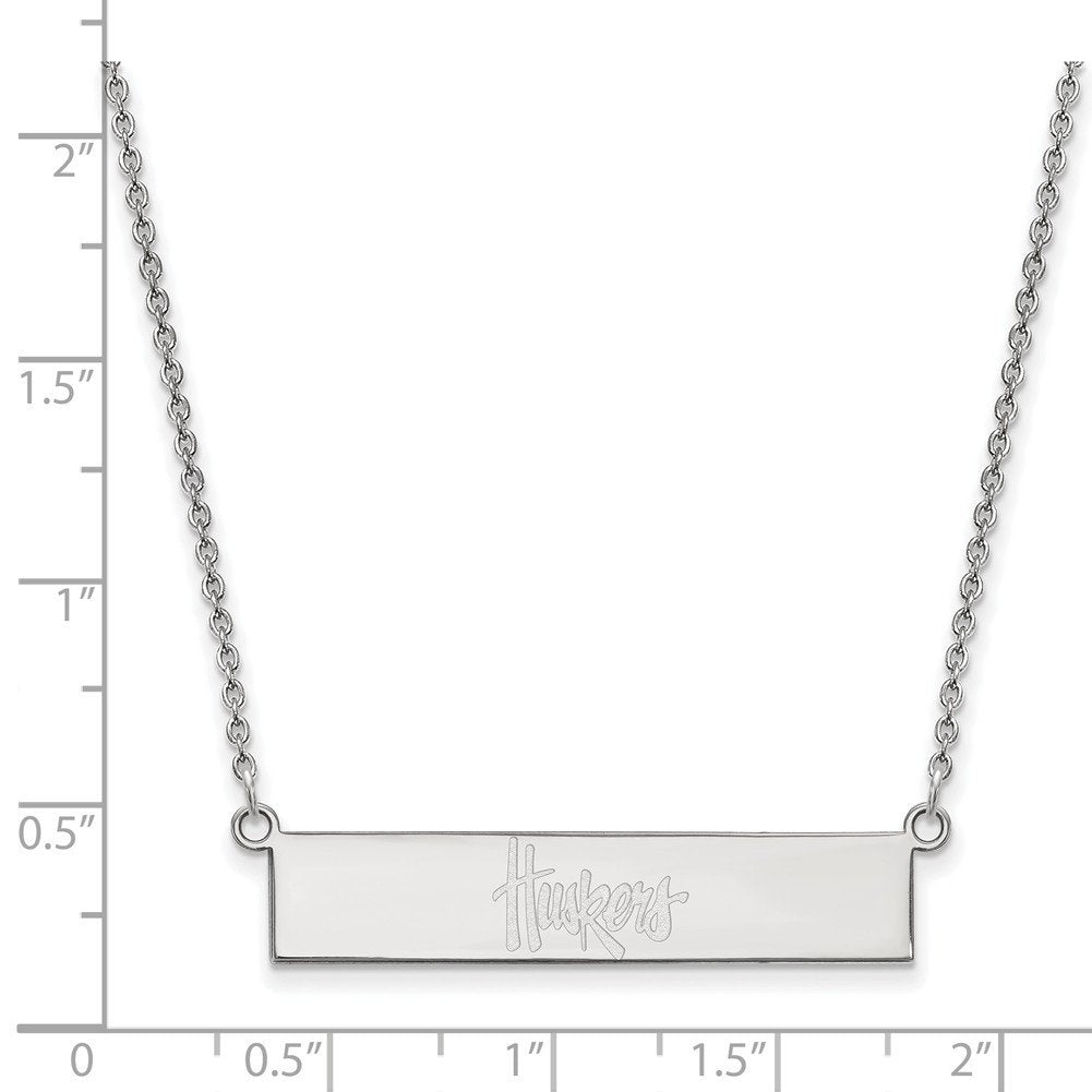Women's Nebraska Huskers Sterling Silver Small Bar Necklace