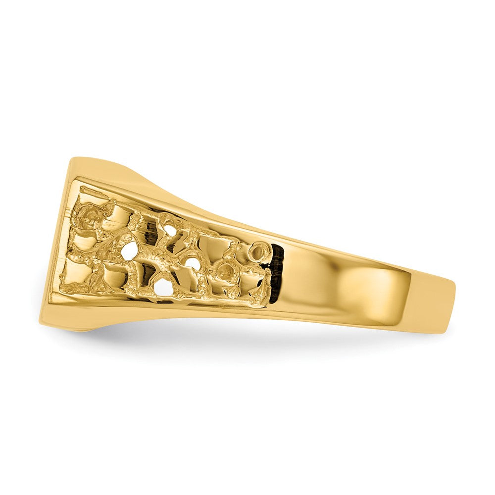 14k 9.0x10.5mm Open Back Men's Signet Ring Size 9