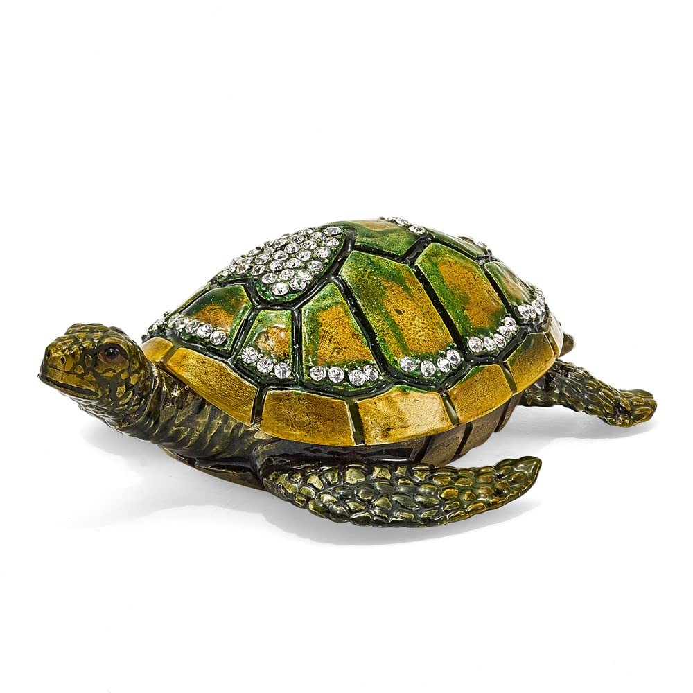 Pewter Sea Turtle Heart Trinket Box