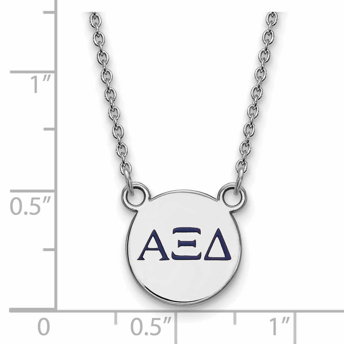 Sterling Silver 18in Official Licensed Greek Sororities Alpha Xi Delta (???) XS Enamel Pendant w/Necklace