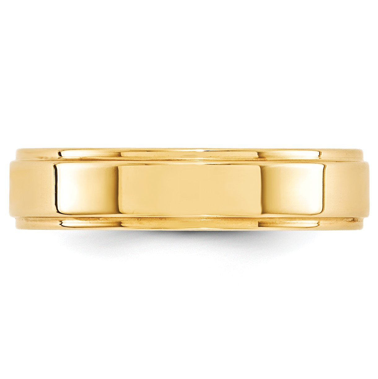14k Yellow Gold 5mm Flat with Step Edge Wedding Band Size 11