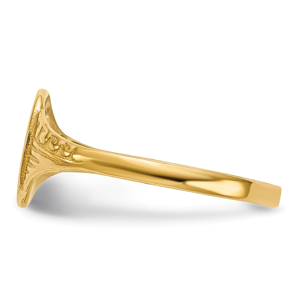 10K Oval Polished Child Signet Ring Size 2.25