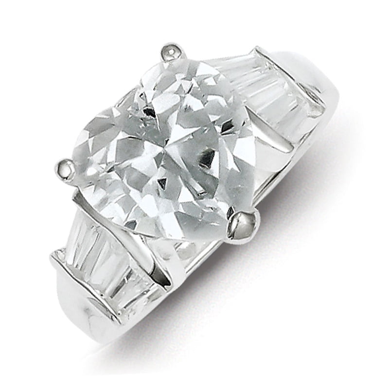 Sterling Silver Rhod-plated 4mm Heart Created Emerald Post Earrings