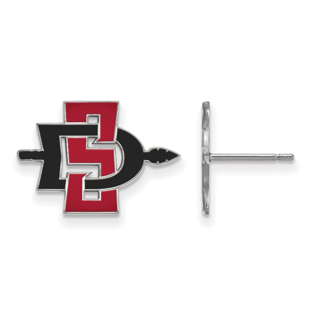 Sterling Silver San Diego State University Small Post Earrings