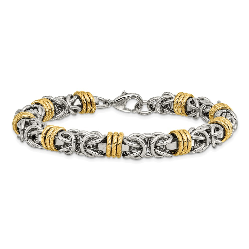 Stainless Steel Polished Yellow IP-plated 8.25in Bracelet 8.25 inches