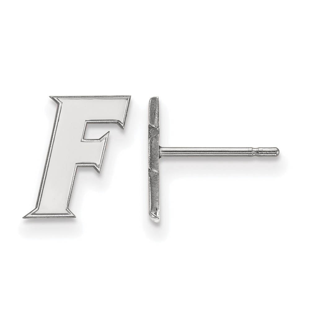 Sterling Silver Rhodium-plated LogoArt University of Florida Letter F Extra Small Post Earrings Q-SS089UFL