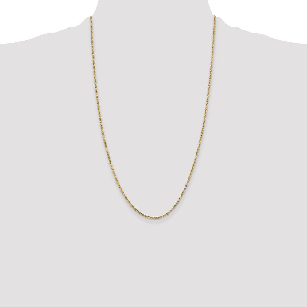 14k 1.85mm Semi-Solid Curb Chain