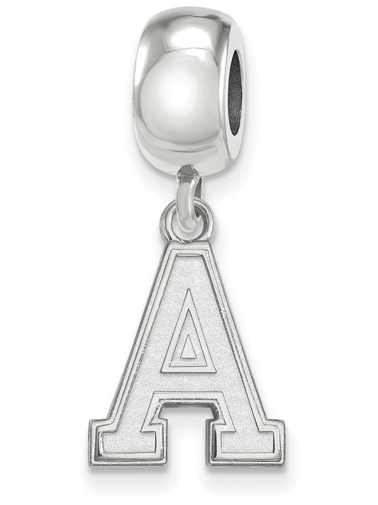 Sterling Silver Rhodium-plated LogoArt U.S. Military Academy Letter A Small Dangle Bead Charm
