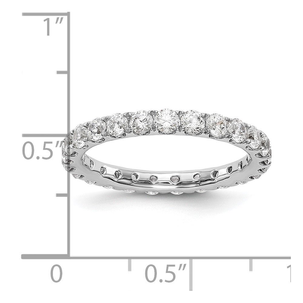 14k White Gold 1 1/2 carat Lab Grown Diamond VS/SI+ G+ Size 5 Shared Prong Eternity Band