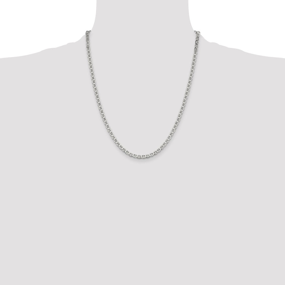 Sterling Silver 4mm Flat Anchor Chain 22 Inches