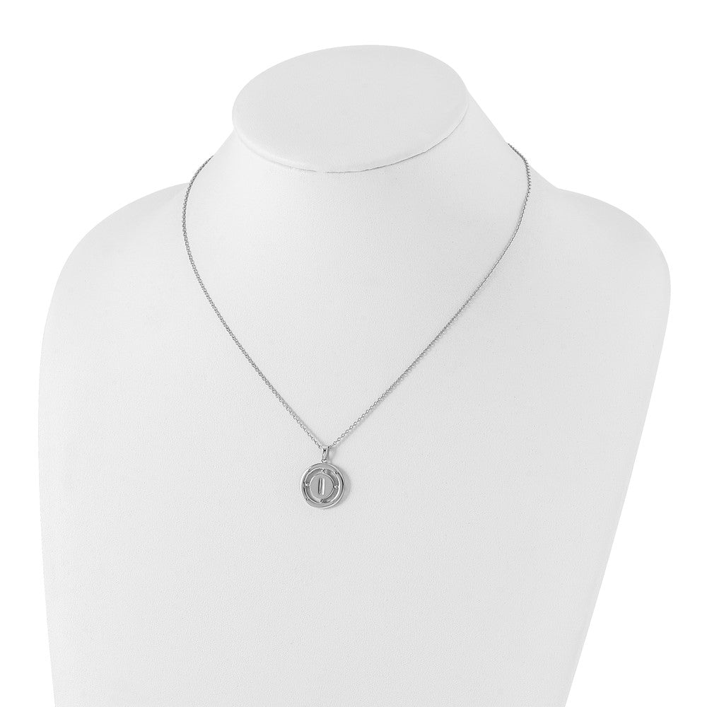 White Ice Sterling Silver Rhodium-plated 18 Inch Diamond Letter I Initial Necklace with 2 Inch Extender 18 Inches