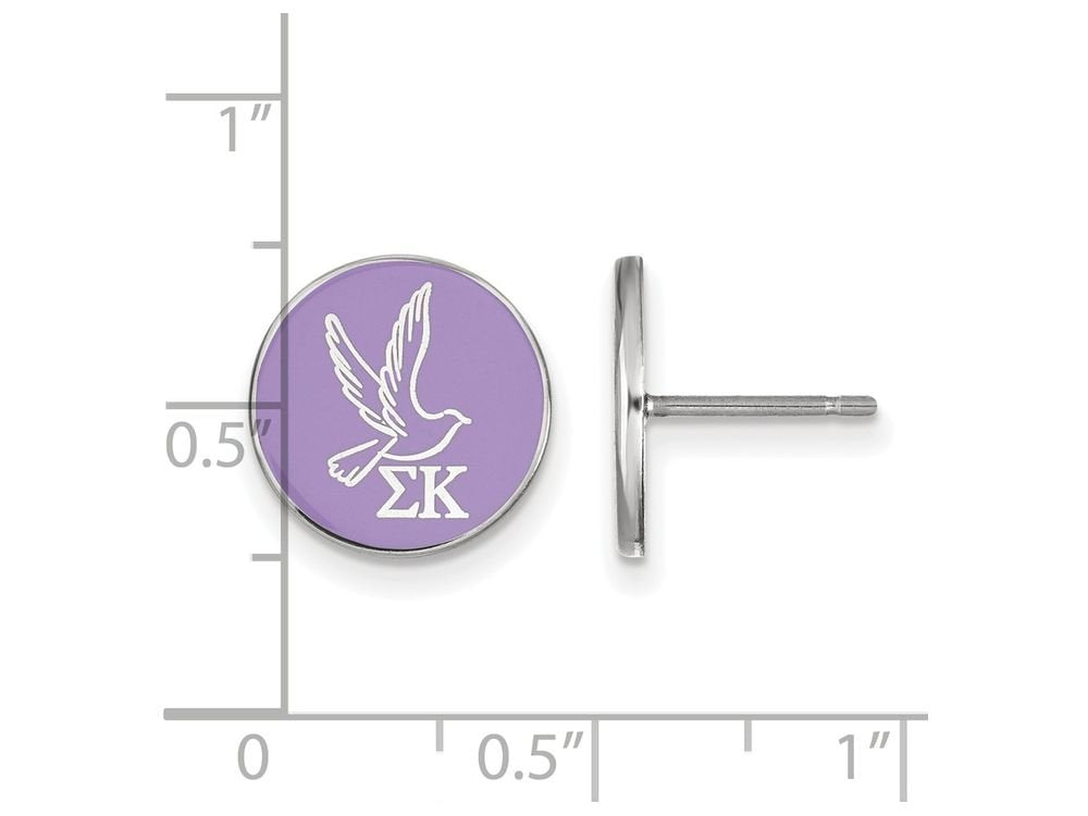 Sterling Silver Official Licensed Greek Sororities Sigma Kappa (??) Enameled Post Earrings