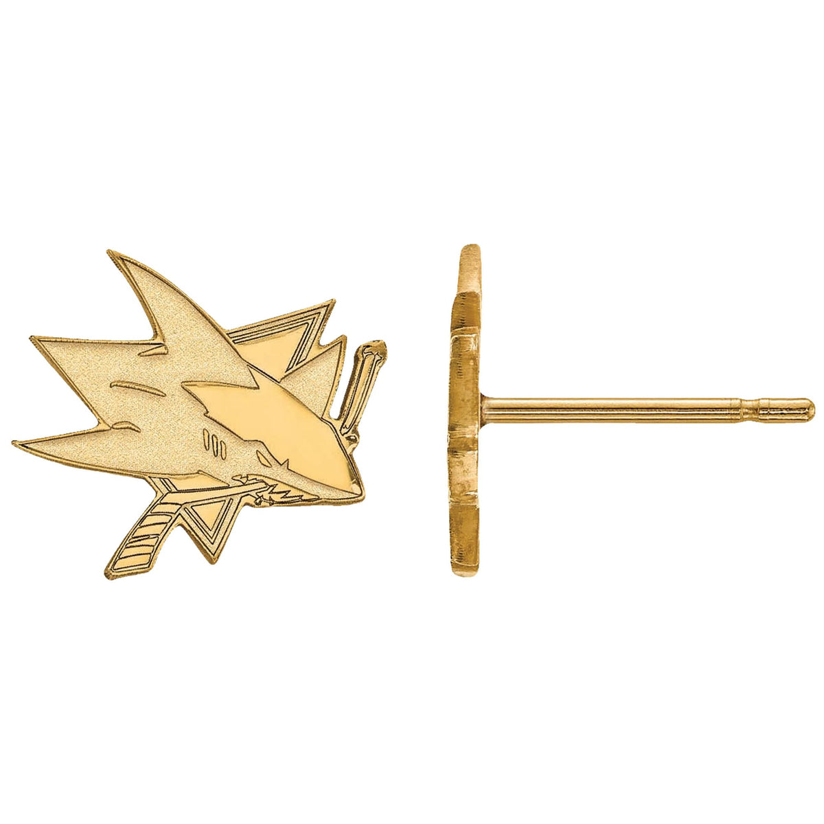 Women's San Jose Sharks Gold Plated XS Post Earrings