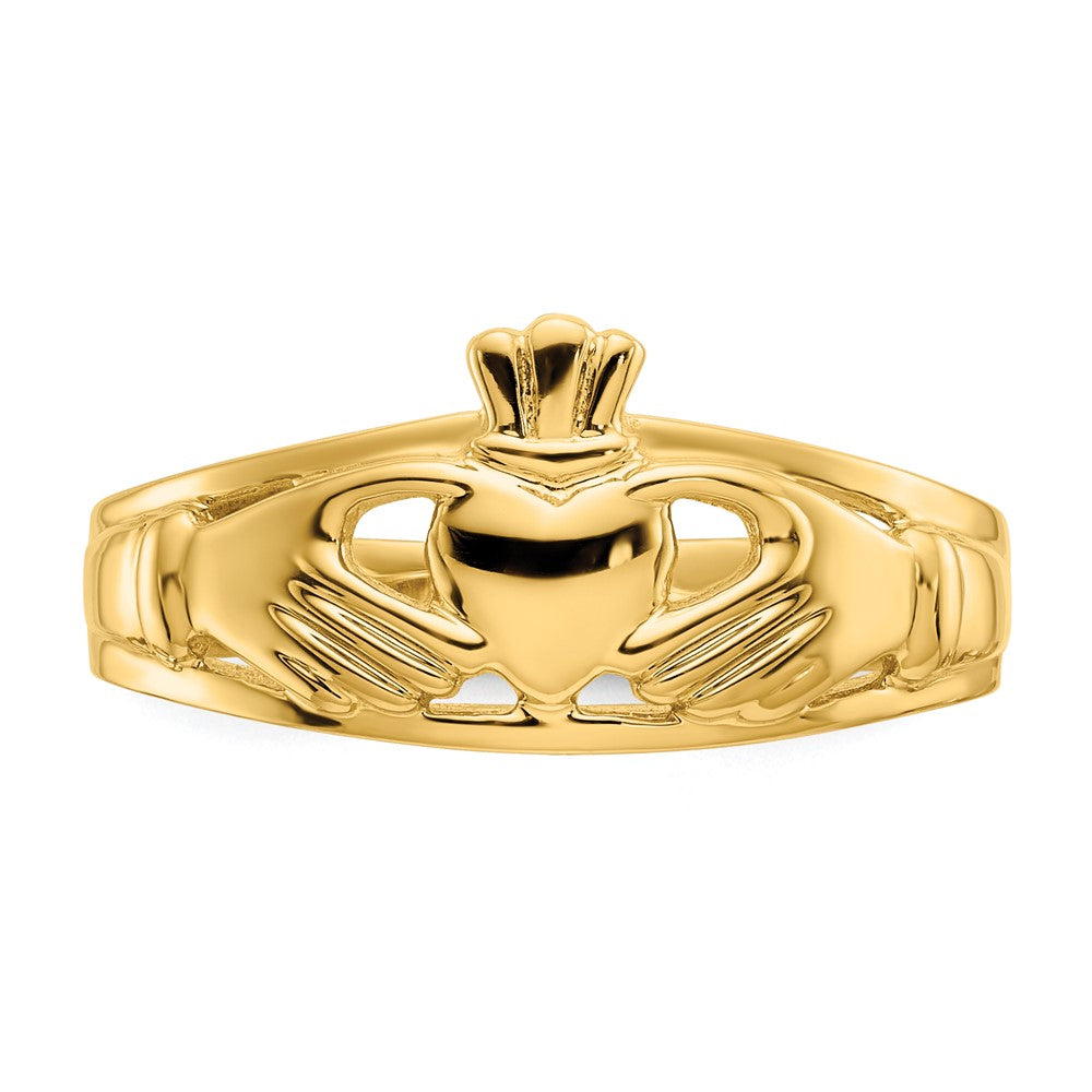 14k Polished Ladies Claddagh Ring size 7