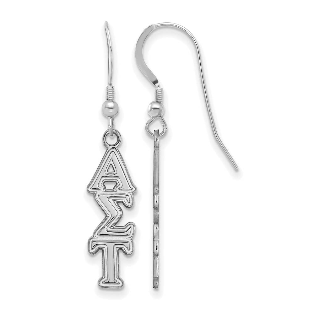 Sterling Silver Official Licensed Greek Sororities Alpha Sigma Tau (???) Dangle Medium Earrings