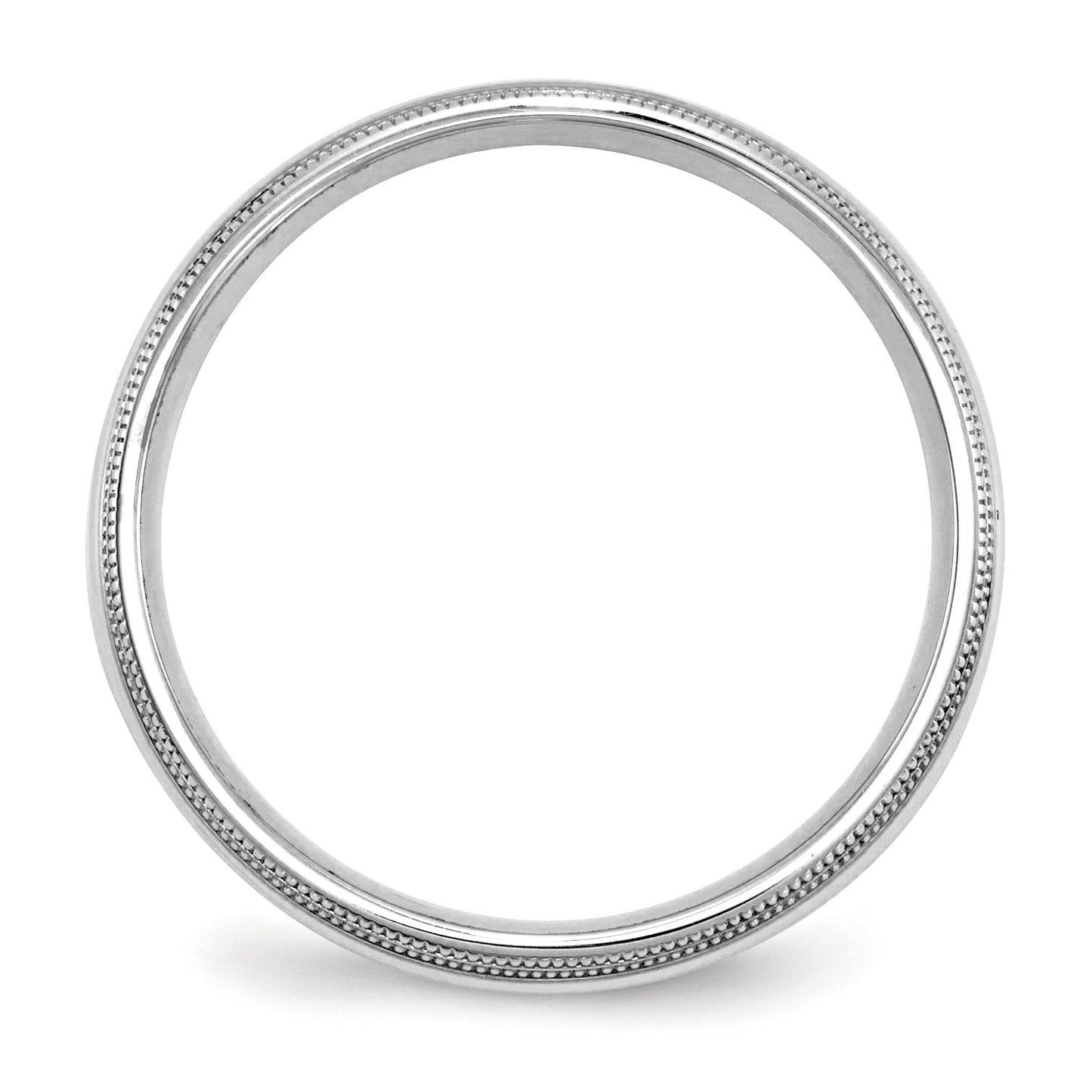 10k White Gold 5mm Double Milgrain Comfort Fit Wedding Band Size 11