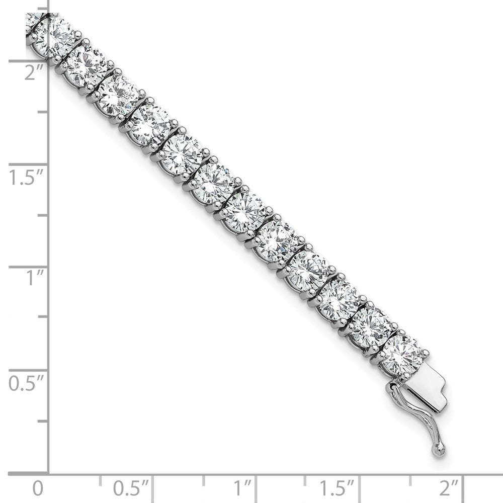 Sterling Shimmer Sterling Silver Rhodium-plated 5mm CZ 39 Stone 8 inch Bracelet 8 inches