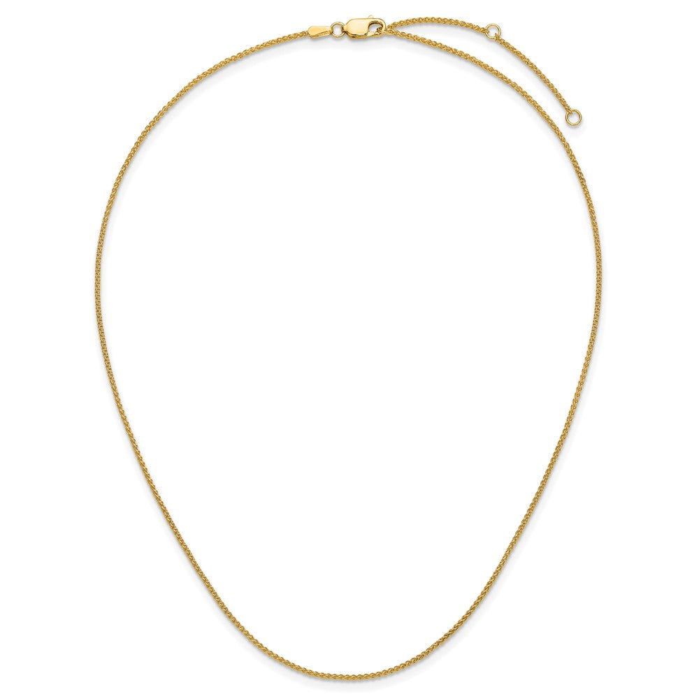 14K 1.2mm Baby Spiga 1in+1in Adjustable Chain