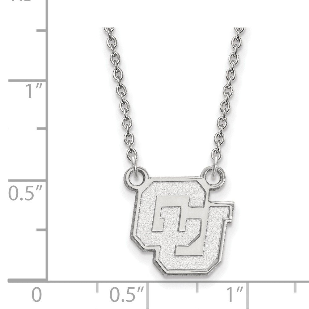 LogoArt SS032UCO-18 Sterling Silver University of Colorado Small Pendant with Necklace