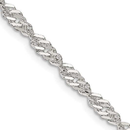 Sterling Silver 3.5mm Singapore Chain 20 Inches