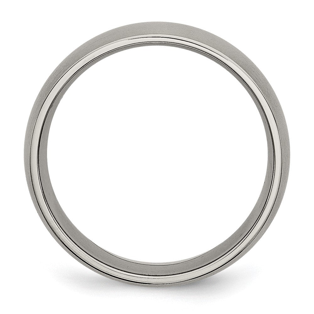 Titanium Brushed 7mm Half Round Band Size - 9