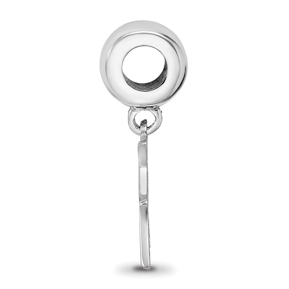 LogoArt KD005BD1-SS 0.62 in. Sterling Silver Kappa Delta Vertical Letters on Plain Bead