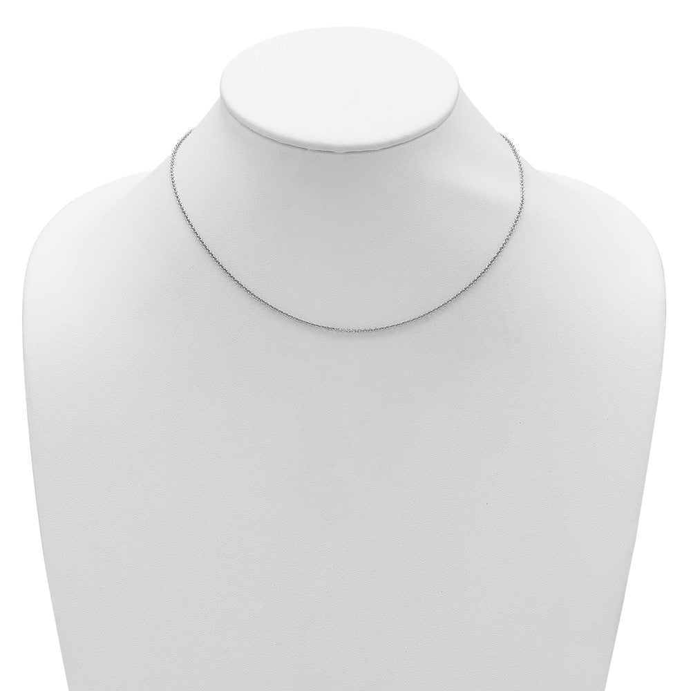 14k White Gold 1.6mm Round Cable 1in+1in Adjustable Chain