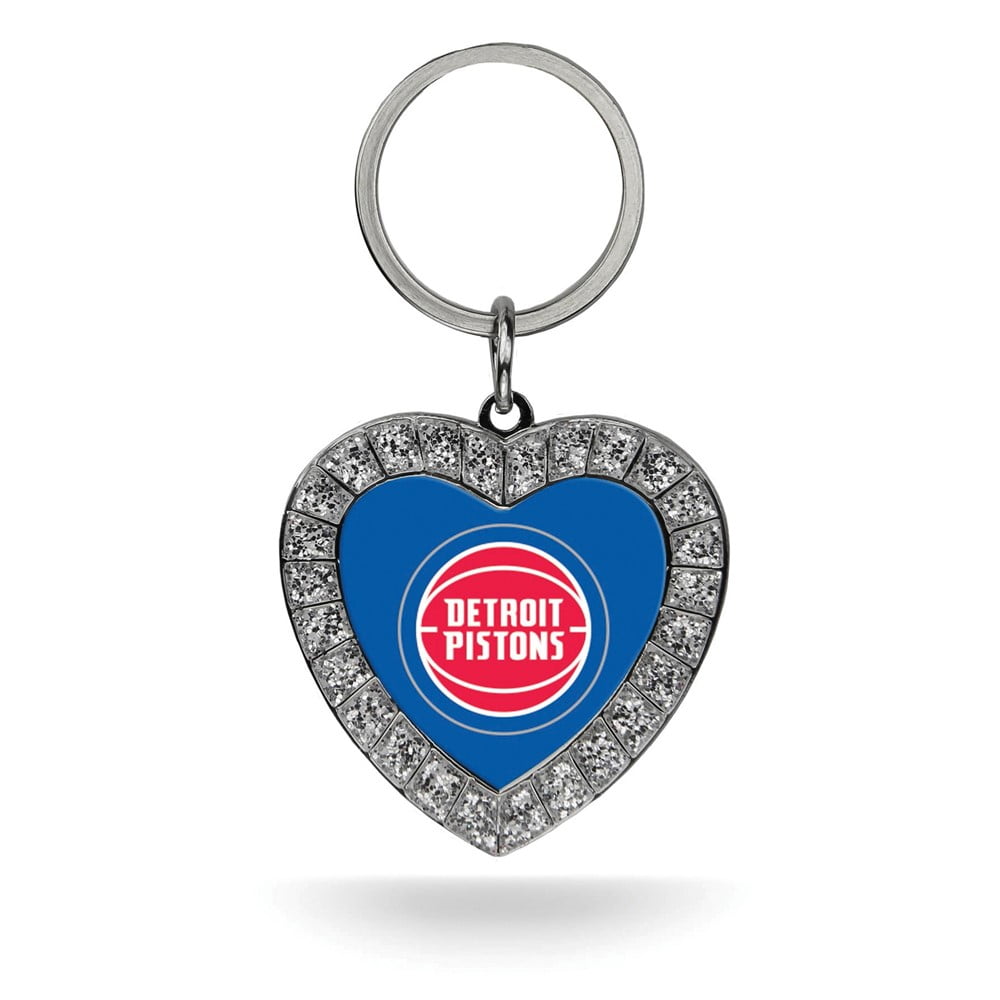 NBA Detroit Pistons Rhinestone Heart Key Ring QGC7908