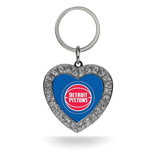 NBA Detroit Pistons Rhinestone Heart Key Ring QGC7908