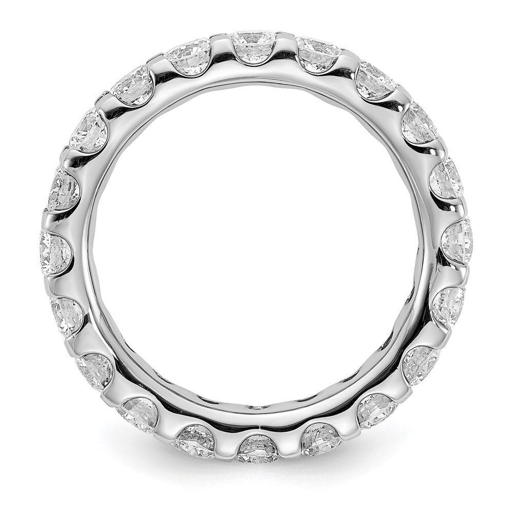 14k White Gold 3 carat Lab Grown Diamond VS/SI+ G+ Size 9 Shared Prong Eternity Band