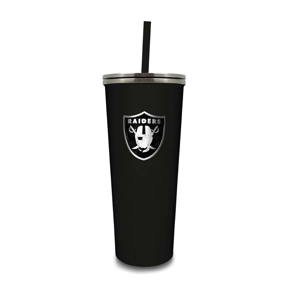 NFL Las Vegas Raiders Stainless Steel 24 ounce Skinny Tumbler with Emblem and Straw