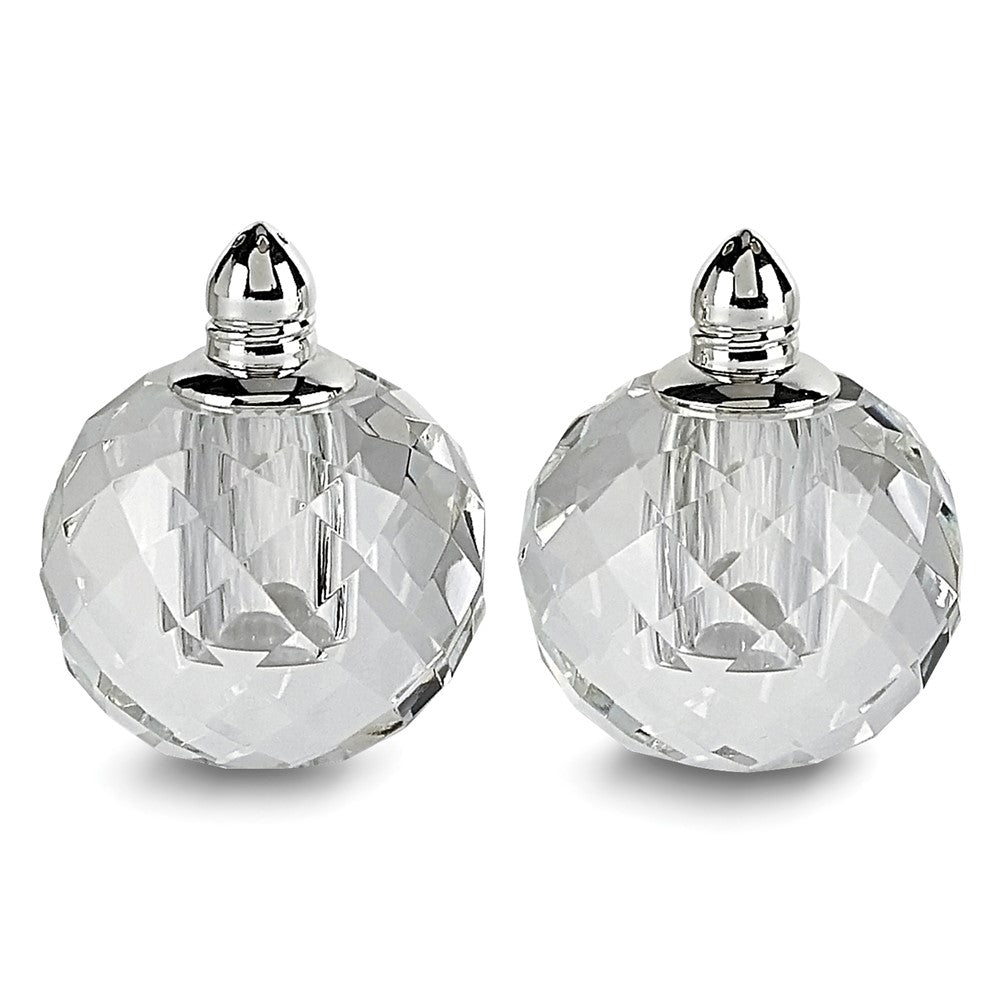 Badash Handcrafted Lead-free Crystal Silver-plated Zendra Salt and Pepper Shakers