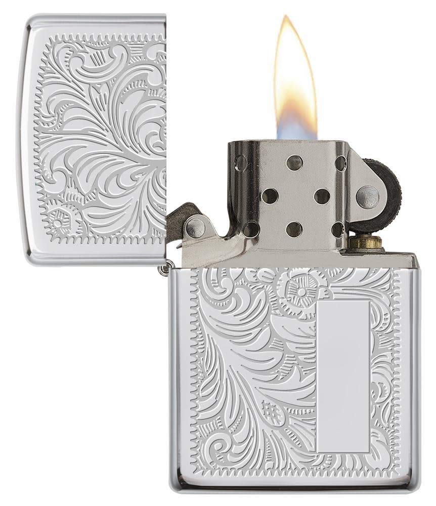 Zippo Venetian High Polish Chrome Pocket Lighter