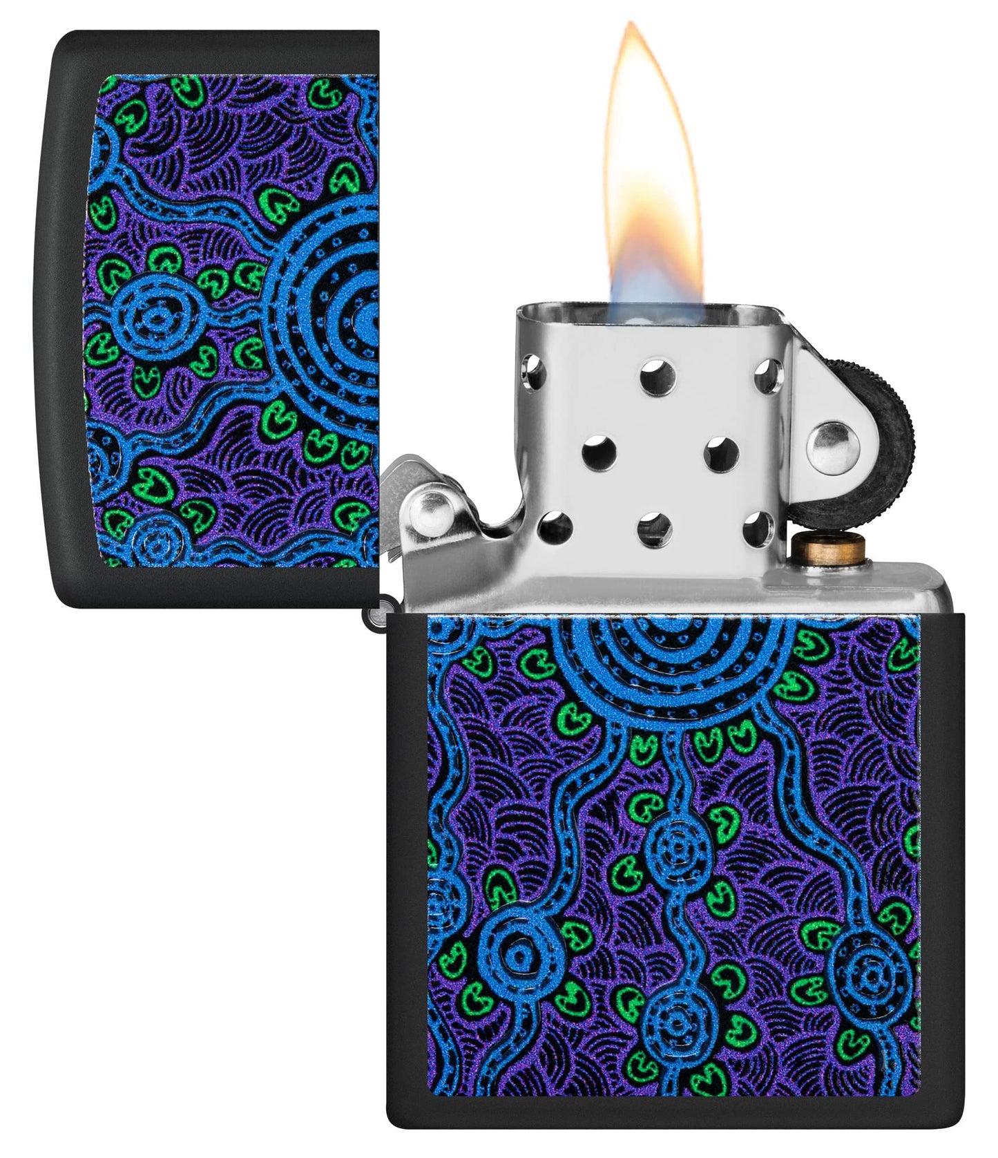 Zippo John Smith Gumbula Black Light Design Black Matte Pocket Lighter