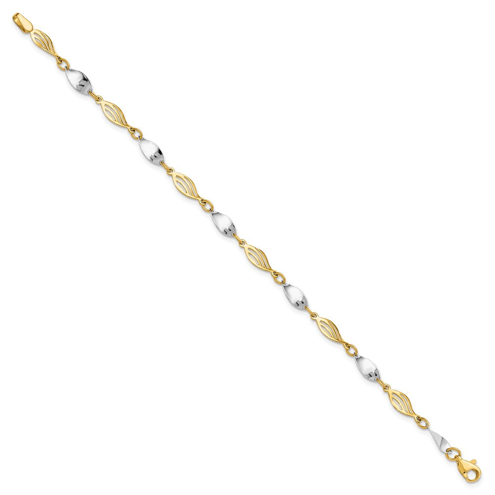 14K Two-tone Bracelet 7  inches