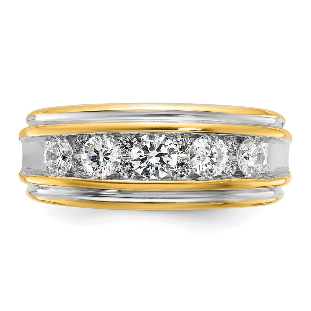 IBGoodman 14k with White Rhodium 1 carat Lab Grown Diamond VS/SI+ G+ Complete Polished Men's Ring