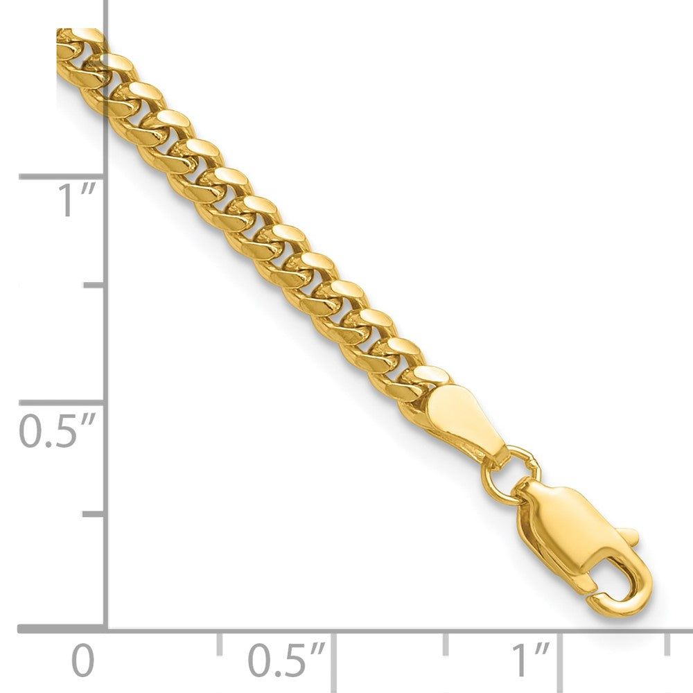 14k 3.5mm Solid Miami Cuban Chain 8  inches