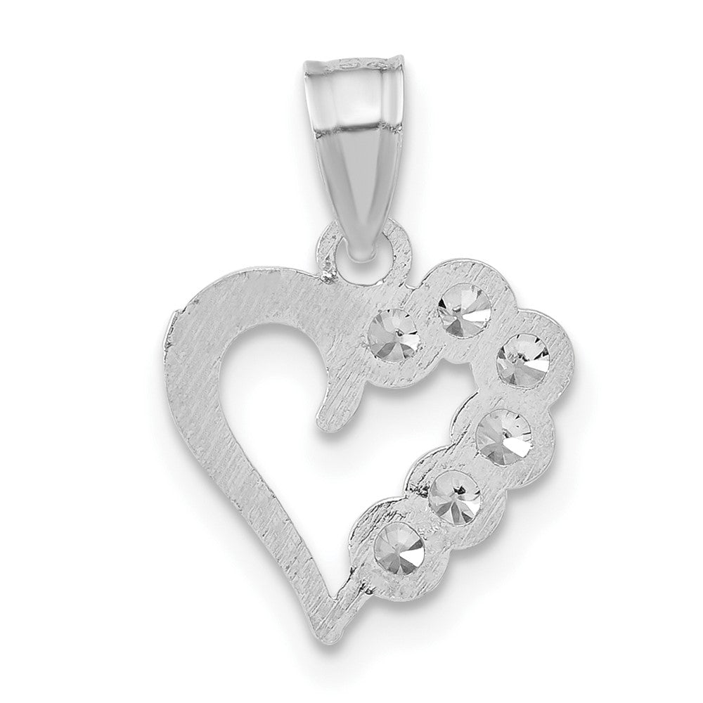 Sterling Silver Diamond-cut CZ Heart Pendant