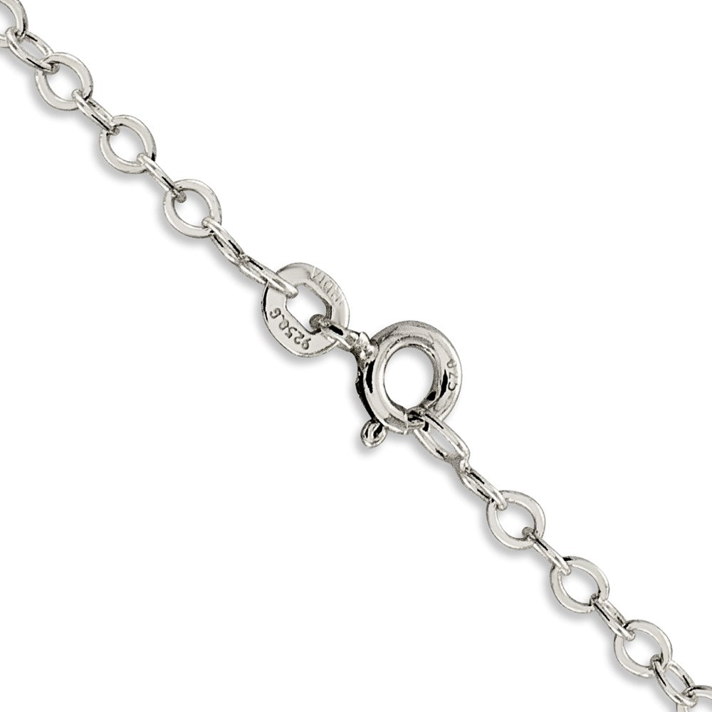 Sterling Silver 2.5mm Flat Open Oval Cable Chain 16 Inches