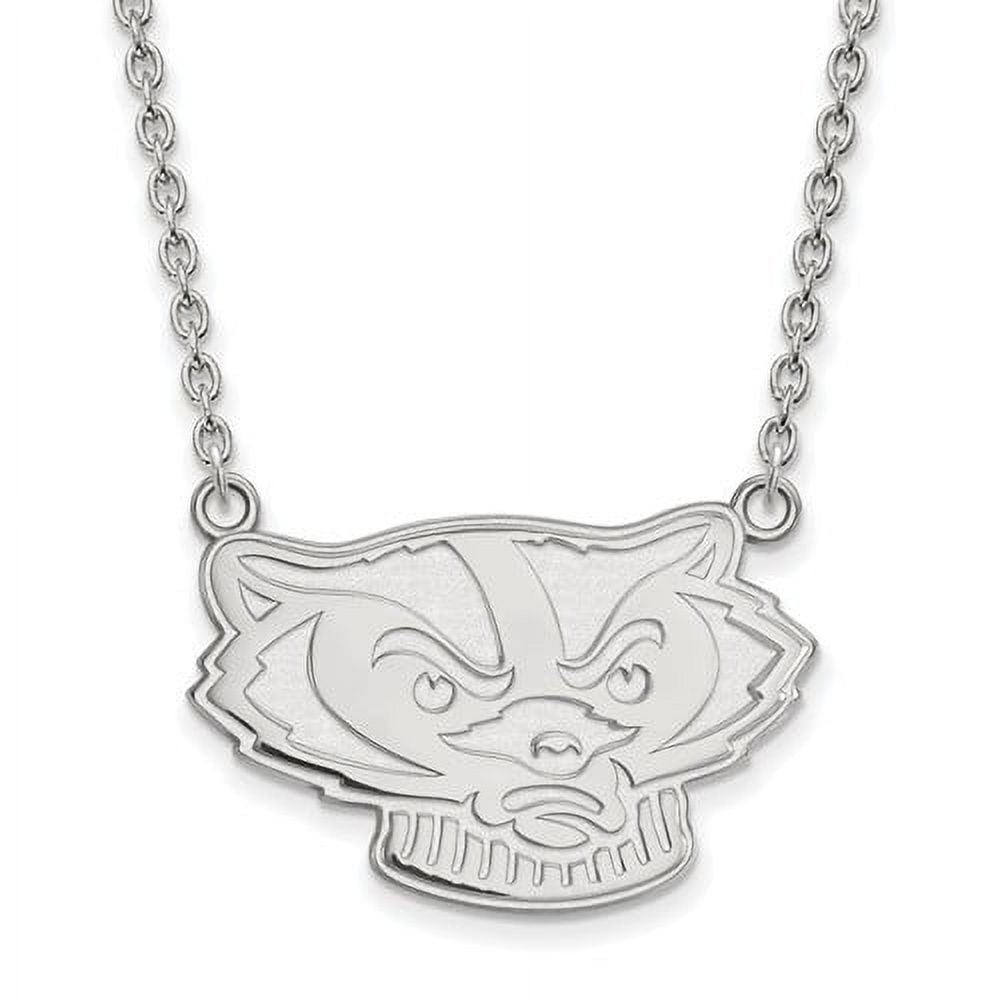 LogoArt Sterling Silver University Of Wisconsin Large Pendant Necklace Female Adult
