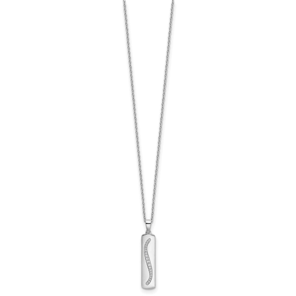 White Ice Sterling Silver Rhodium-plated 18 Inch Diamond Necklace with 2 Inch Extender 18 Inches