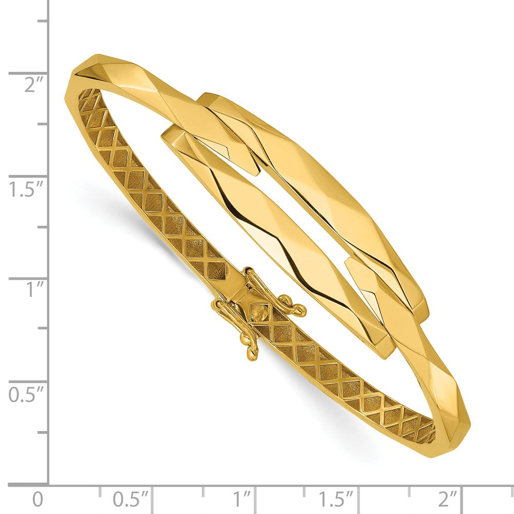 14K Polished Hinged Bangle