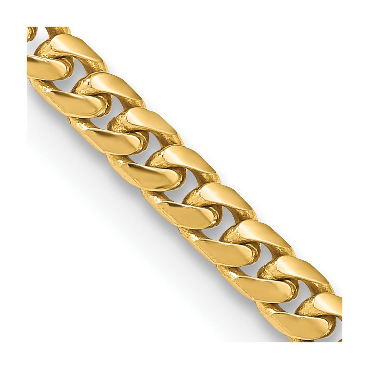 14K 8 inch 4.3mm Solid Miami Cuban Link with Lobster Clasp Bracelet